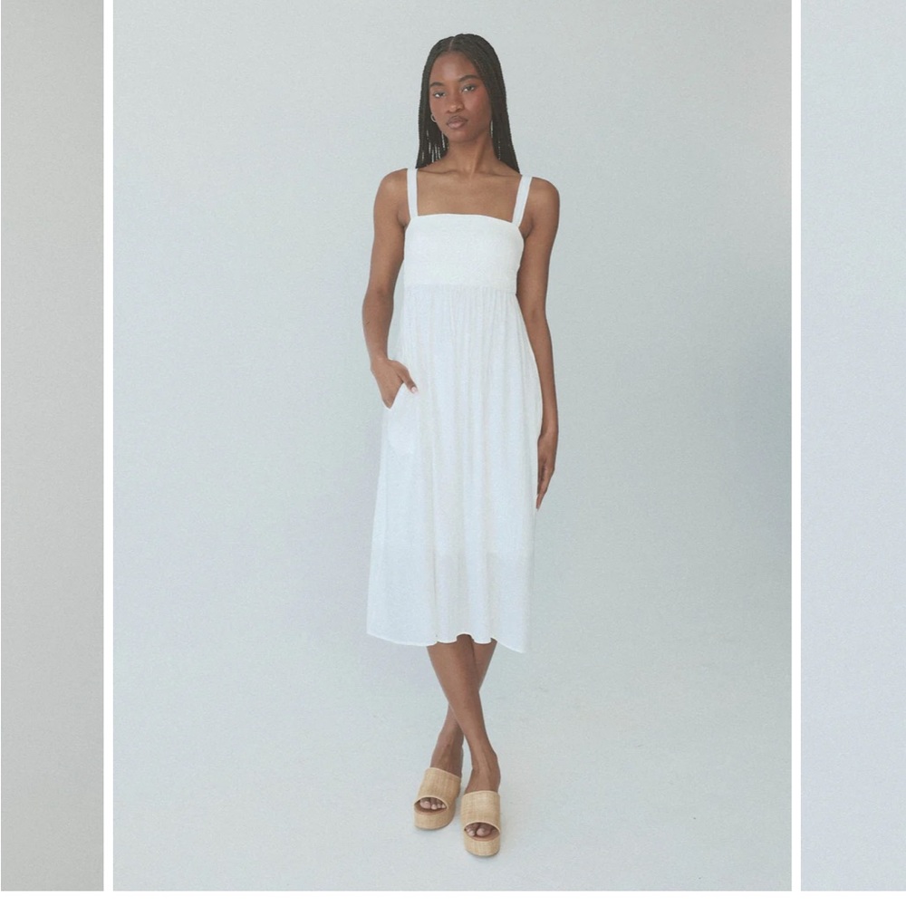 Klassy White Midi Brami Dress